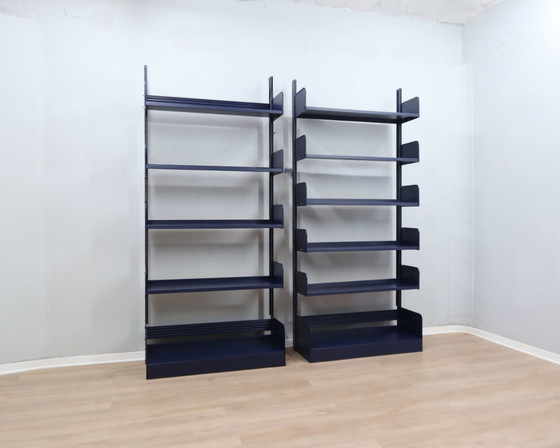 Image 1 of Libreria modulare in metallo Congresso LIPS VAGO anni '70, restaurata, set da 2 pezzi