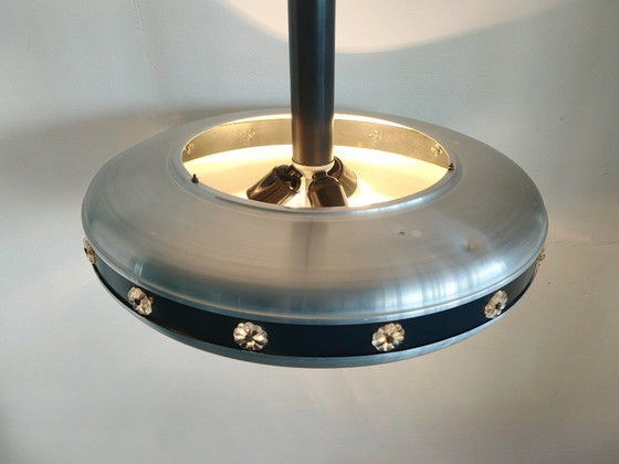 Vintage Mid-Century Space Age UFO Pendant Lamp/ Aluminum & Cut Glass (1960s/1970s) – Ceiling lights, Other (photo 4 of 27)