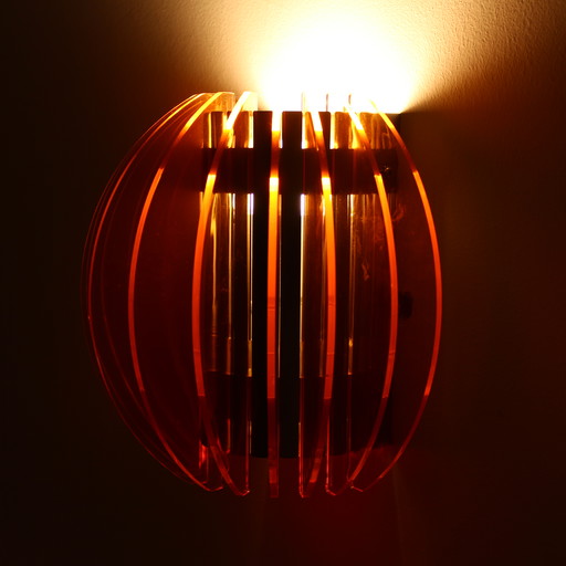 Lampe murale en acrylique orange