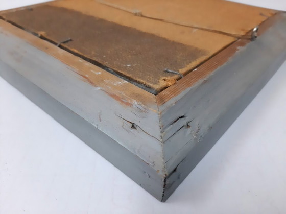 Image 1 of Dipinto ad olio d'epoca su pannello di truciolato, raffigurante fiori in un vaso