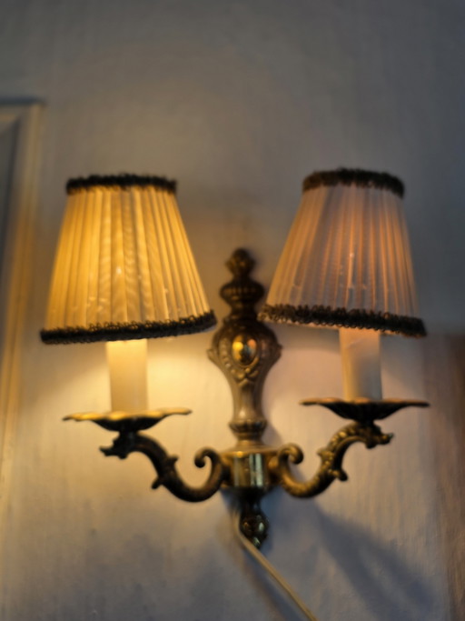 2 bedside lamps – Herda, wandlampen, Textile, Brass (photo 2 of 8)