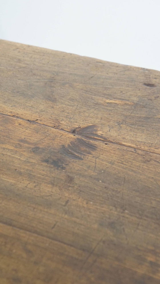 Image 1 of Antique French dining table from the early 19th century with two drawers and a breadboard / extendable top