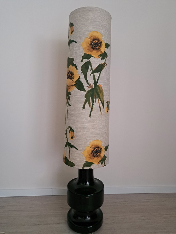 Image 1 of Lampada da terra vintage Doria - Metà secolo - Fascino con eleganza floreale