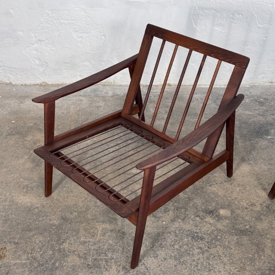 Image 1 of Set van 2 volledig gerestaureerde fauteuils uit het midden van de 20e eeuw, 1960
