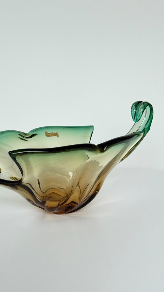 Image 1 of Vintage Murano Art Glass Centrepiece Bowl with Handles