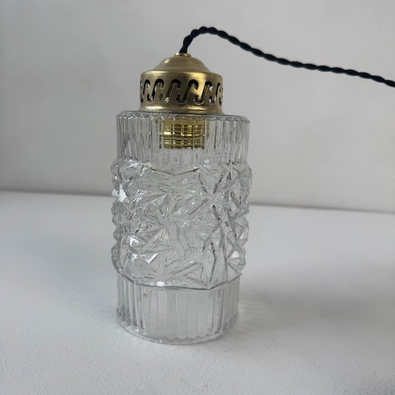 Image 1 of PAIR OF VINTAGE GLASS PENDANTS