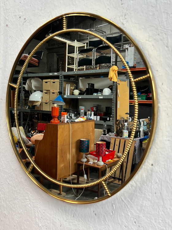 Miroir rond vintage en laiton, style Hollywood Regency – Brass (photo 5 of 10)