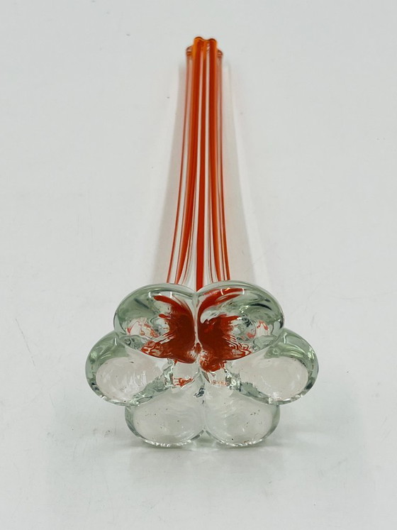 Image 1 of Vintage Murano-style blown orange glass soliflore