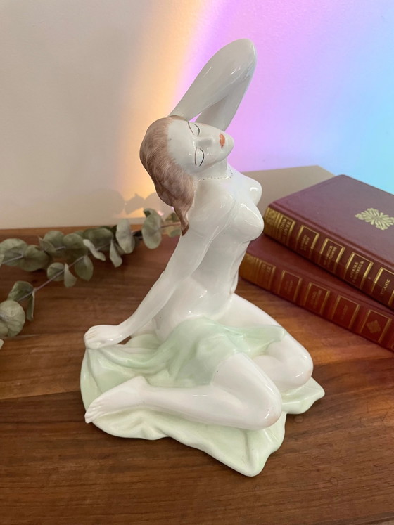 Vintage Hungarian Aquincum Porcelain Nude Sculpture (photo 3 of 4)