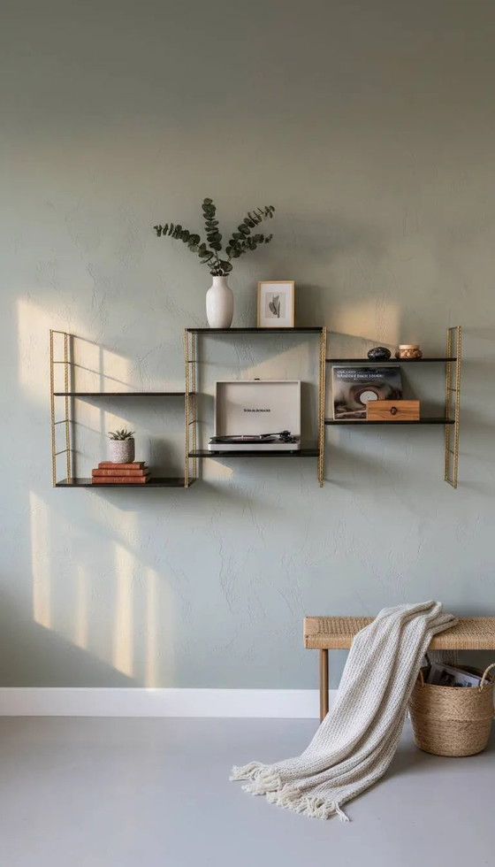 1950's wall shelf – Shelving unit, polished steel, Metal (photo 10 of 11)