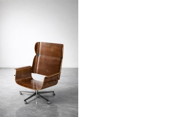 Image 1 of Vintage Mid-Century Modern Swiss Leather&Bentwood Lounge Chair by Martin Stoll for Giroflex, 1960s