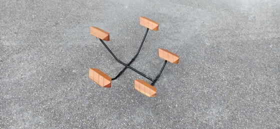 Image 1 of Appendiabiti da parete vintage in teak e metallo