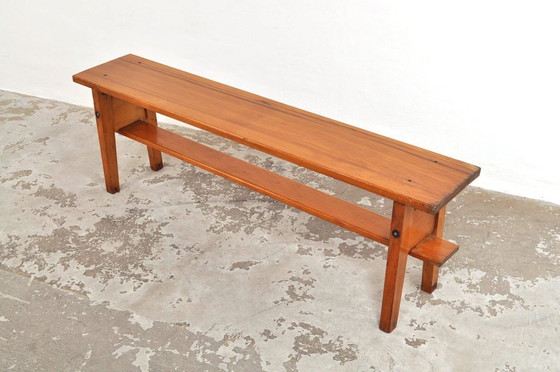 Image 1 of Vintage hardhouten bank,1950s