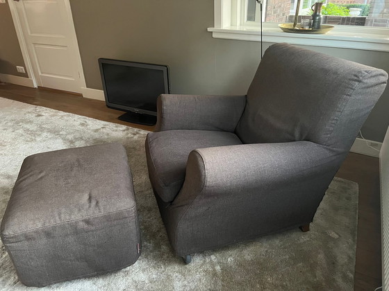 Image 1 of Flexform design fauteuil Nonna Maria inclusief hocker