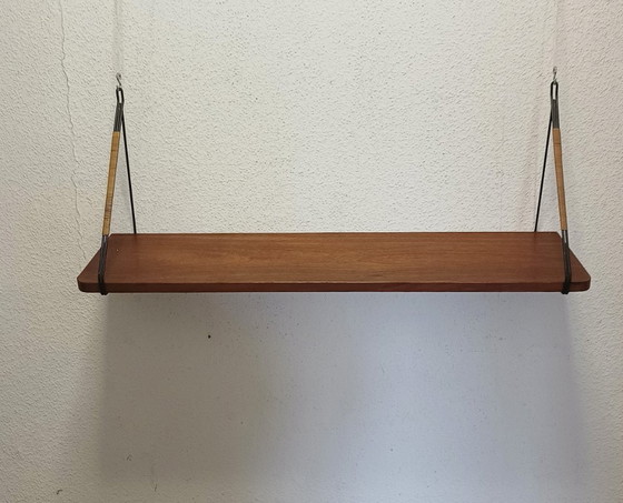 Elegante estante de pared de los años 50 con 1 estante. – Estanterías de pared, Metal, Wood, Vintage (photo 4 of 8)