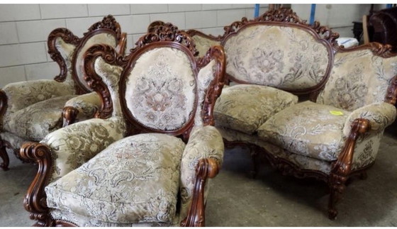 Image 1 of Barok eetkamer met 6 stoelen