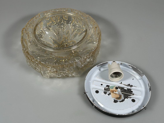 Image 1 of Plafonnier années 60/70, encastré, verre, métal, design futuriste