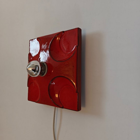 Image 1 of vintage ceramic wall lamp fat lava 1970s