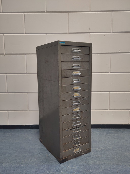 Vintage Industrial Metal Drawer Cabinet