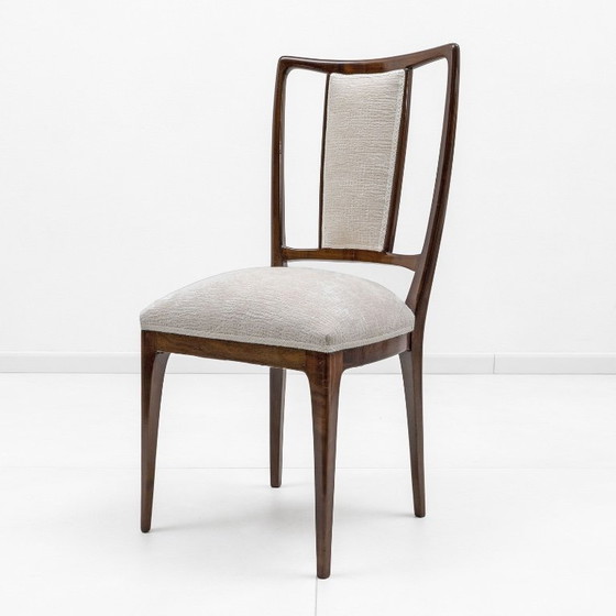 Image 1 of Set of 8 Osvaldo Borsani Mid-Century Modern Italian Bouclè Dining Chairs, 50s
