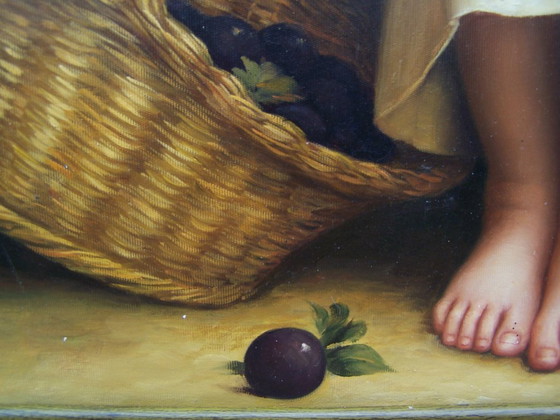 Image 1 of Girl with a plum basket