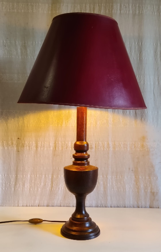 Turned Solid Wood Lamp Base - Mid-20th Century – Table lamps (photo 4 of 8)