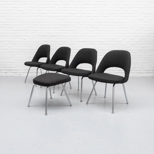 Ensemble de chaises de salle à manger de conférence et Hocker 70s