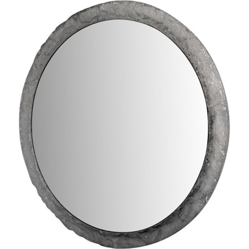 Miroir rond vintage en résine lucite par Ed, 1960