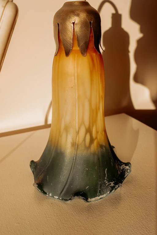 Vintage Pâte de Verre Pendelleuchte aus Frankreich