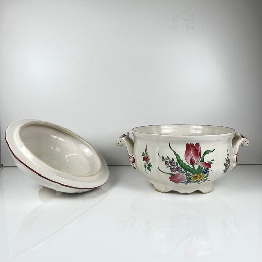 Soepterrine met deksel, model Réverbère, van KG Lunéville