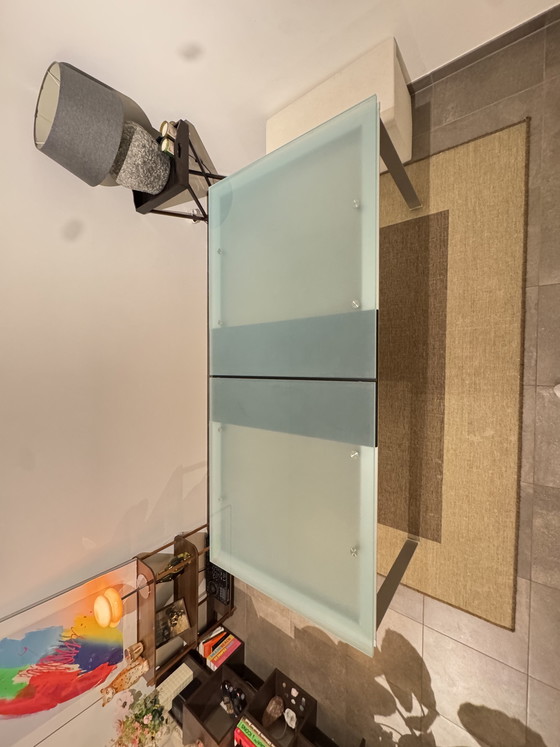 Image 1 of B&B Italia extendable designer dining table, Paolo Piva, glass