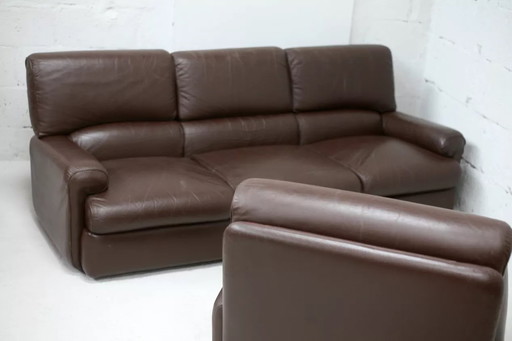 3-seater sofa and leather armchair, Steiner