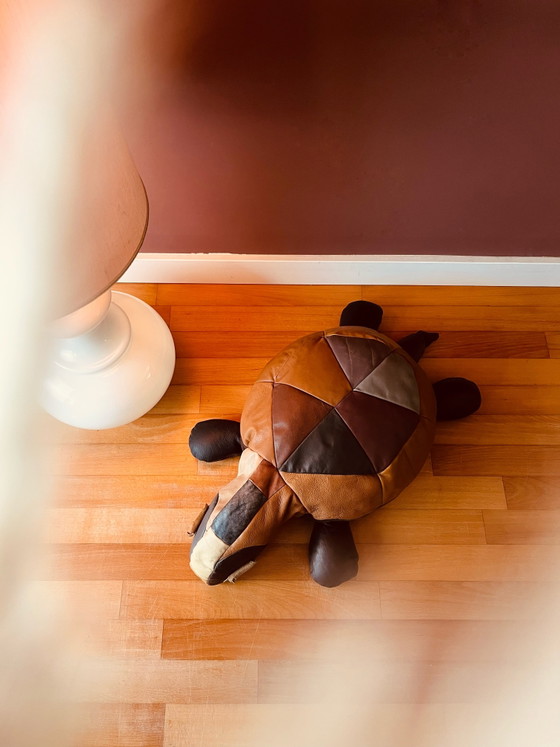 Image 1 of Unique! 70s Design Zoomorphic leather turtle