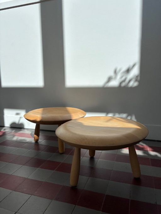 Ensemble - Table d'appoint/tabouret en bois postmoderne vintage "Karljohan" Par Christian Halleröd Pour Ikea Ps