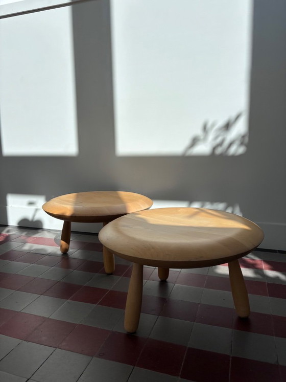 Image 1 of Ensemble - Table d'appoint/tabouret en bois postmoderne vintage "Karljohan" Par Christian Halleröd Pour Ikea Ps
