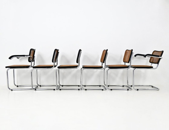 Dining Chairs Style B32 by Marcel Breuer Set of 6 – Metal, Rattan (photo 6 of 10)