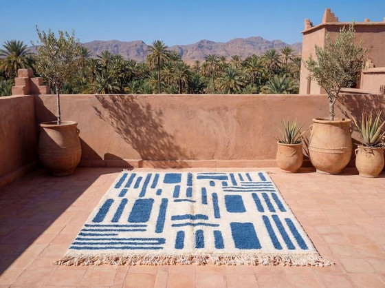 Image 1 of Alfombra de lana pura tejida a mano, de elaboración tradicional, tamaño 150/250 cm.