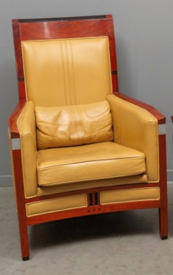 Schuitema Art Deco Decoforma Stoelen Model Charles – Fauteuils, Leather, Wood (photo 2 of 5)