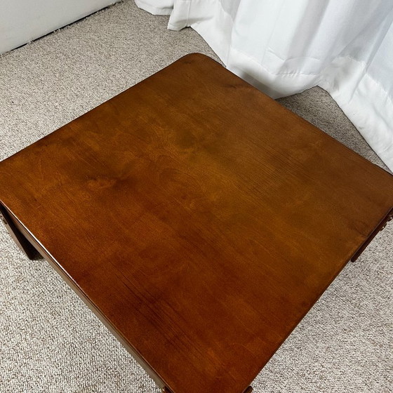 Tavolino da caffè quadrato modernista in impiallacciatura di faggio tinto teak, 1970/80 – Tavolini da caffè (photo 6 of 15)