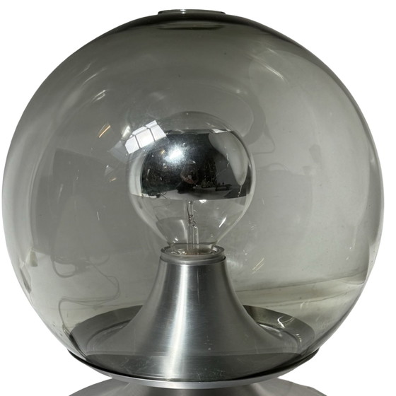 RAAK Amsterdam - Table Lamp Model ‘Droomeiland’ - 1960s - Model Nr. D-2002 - Large - Smoked Glass – Aluminium (photo 7 of 9)
