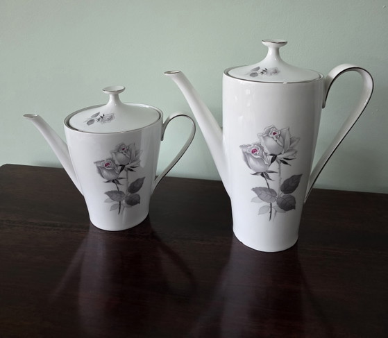 Image 1 of Servizio da caffè Vintage Bavaria Black Rose – 6 persone