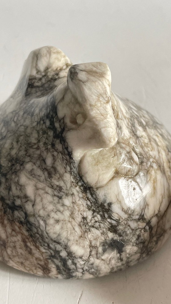 Image 1 of Vintage Marble Hen with Eggs Sculpture
