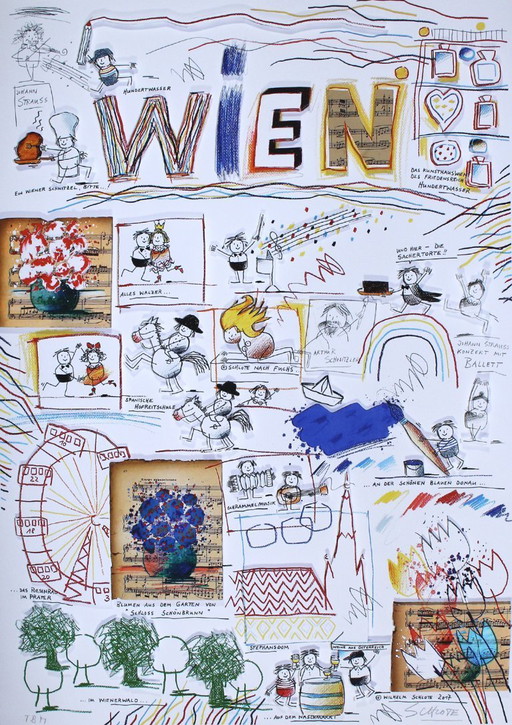 Schlote, Wilhelm - Wien - 3D-Konstruktion - handsigniert