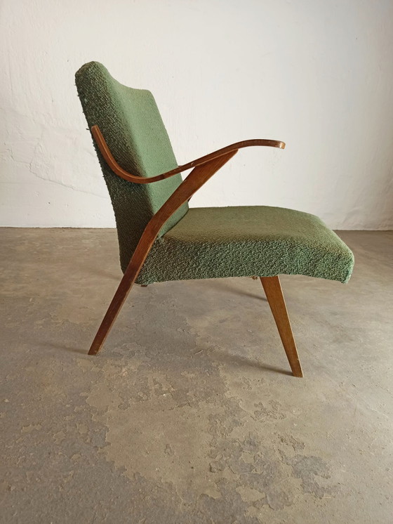 Ensemble de 2 fauteuils tchèques du milieu du siècle – Textile, Wood (photo 6 of 15)