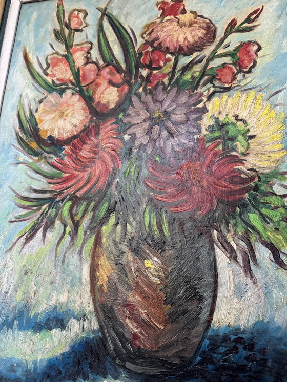 Image 1 of Farbiges Stilllebengemälde 20. Jahrhundert Rahmen E.Bouche