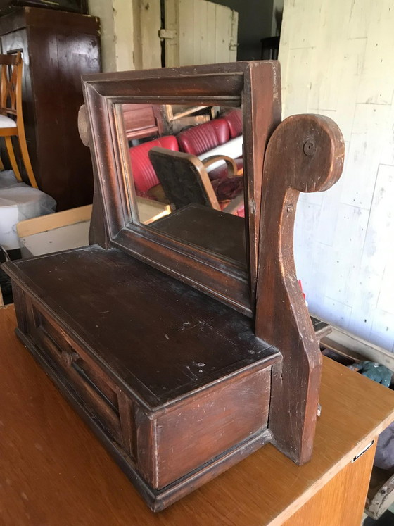 Vintage Rustic Mirror, 1920s – Wood (photo 3 of 4)