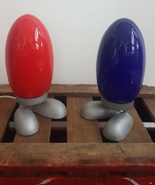 2 x Lámpara vintage Fjorton Dino Eggs