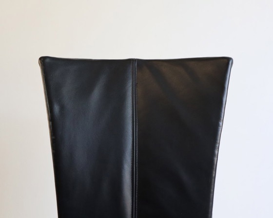 Image 1 of 4 sedie da pranzo in pelle nera