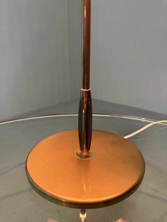 Image 1 of Brass Table Lamp With Pleated Shade 1950's