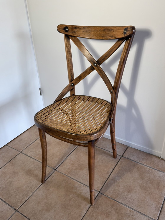 Klassieke Houten Kruisrug Stoel - Klassieke Houten Kruisrug Stoel – Eetkamerstoelen, Rattan, Wood (photo 3 of 15)